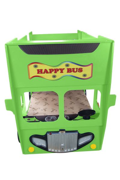 Patut tineret MDF Plastiko Happy Bus Verde 190x90