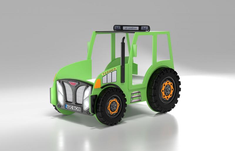 Patut tineret Plastiko Tractor Verde 180x90