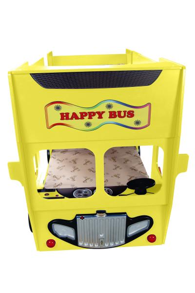 Patut tineret MDF Plastiko Happy Bus Galben 190x90